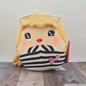 5" Barbie Cuutopia Plush Doll Toy Blonde Hair Classic B&W Bathing Suit Mattel
